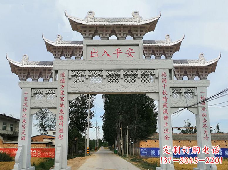 泰州用高质量石雕打造精美牌楼雕塑