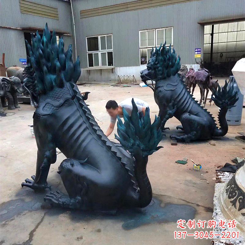泰州高端麒麟雕塑,定制一流雕塑品质