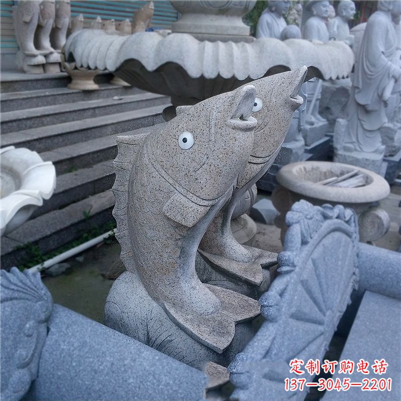 泰州喷水鱼雕塑-园林水景动物喷泉