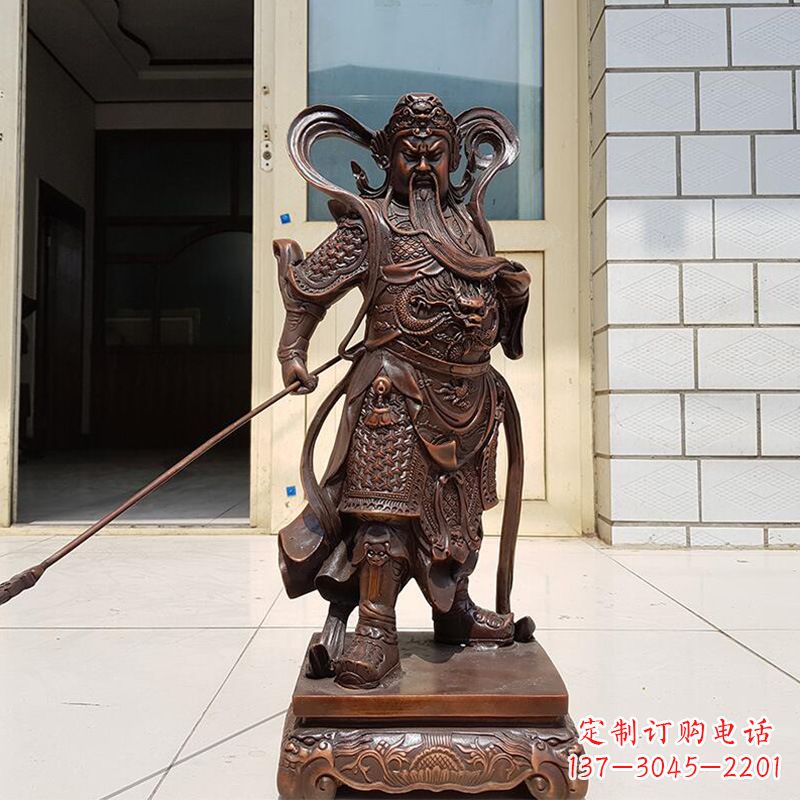 泰州唯美古典风格关公铜雕像
