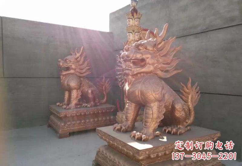 泰州拥有传统文化魅力的麒麟铸铜雕塑