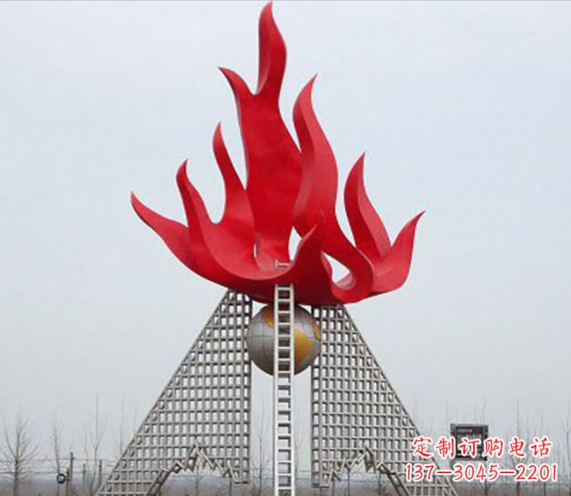 泰州金色火苗-优雅华贵的不锈钢景观雕塑
