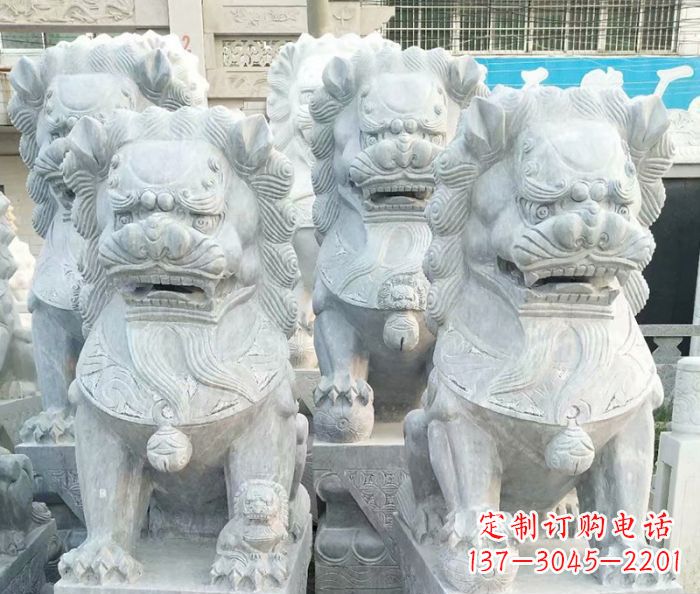 泰州企业景观装饰大理石狮子雕塑