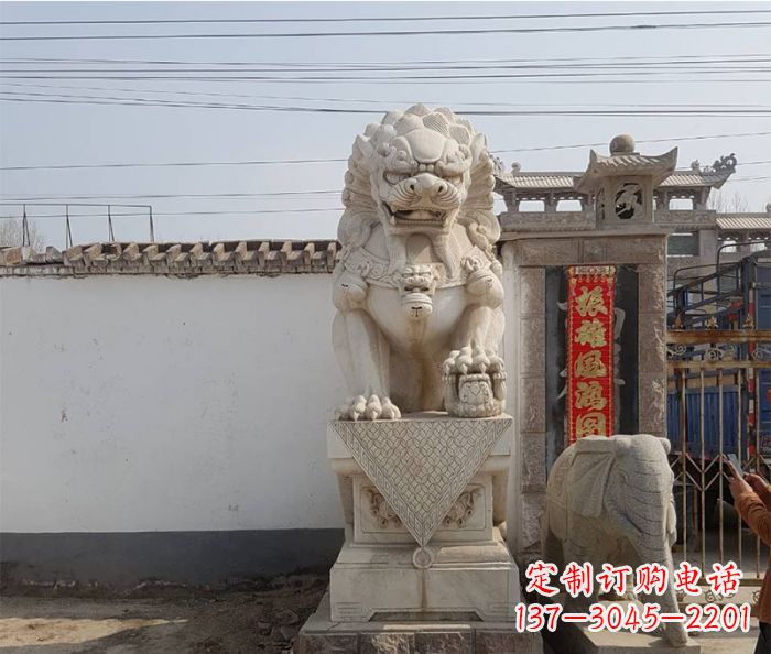 泰州精美大理石狮子石雕