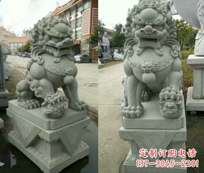 泰州大理石狮子石雕——雕塑定制中的艺术精品