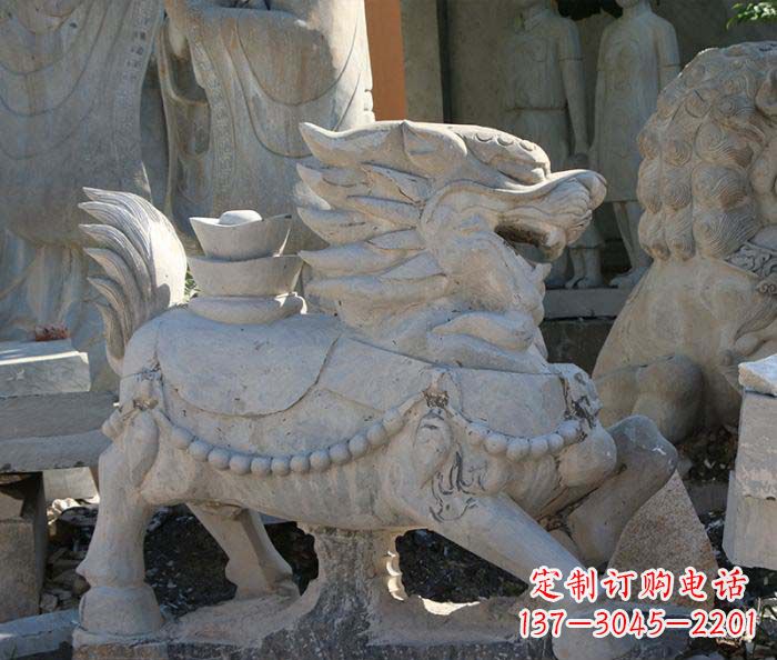 泰州企业景观石雕麒麟 (2)