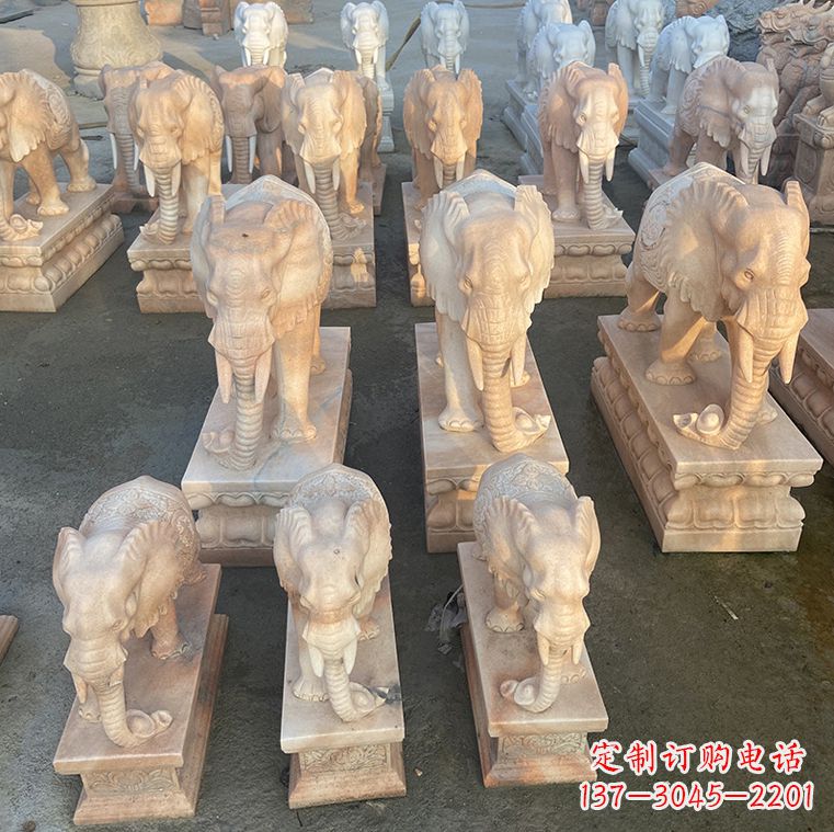 泰州翘鼻大象石雕,传承经典浓烈之美