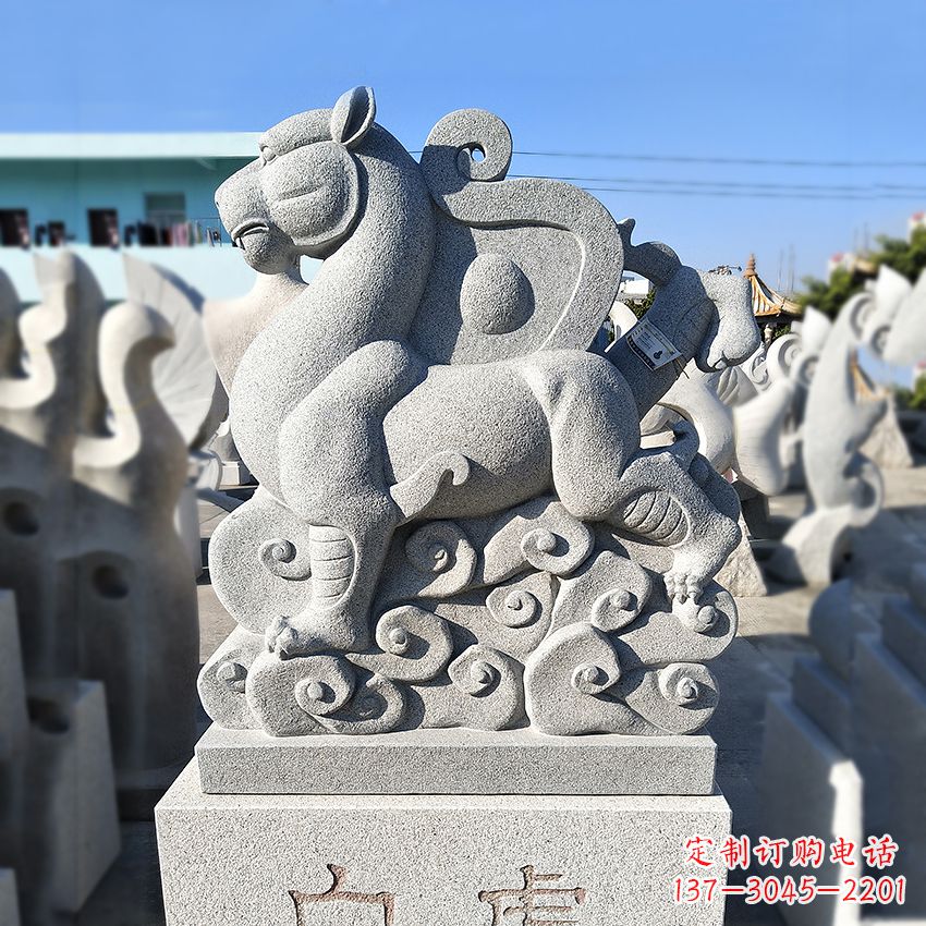 泰州青龙白虎动物雕塑-上古四神兽石雕之白虎