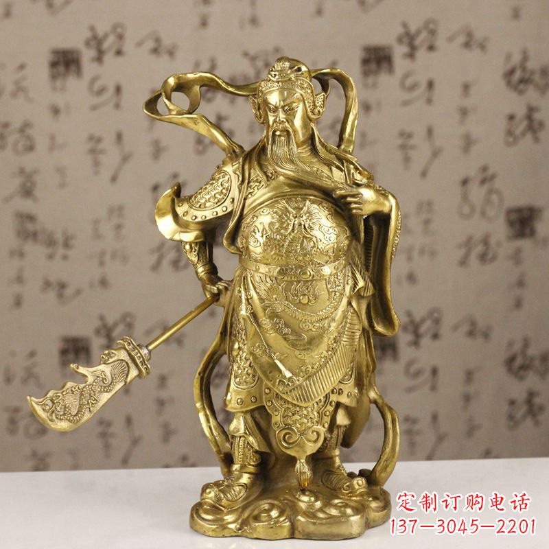 泰州中领雕塑|关羽铜像:令人惊叹的纯黄铜武财神