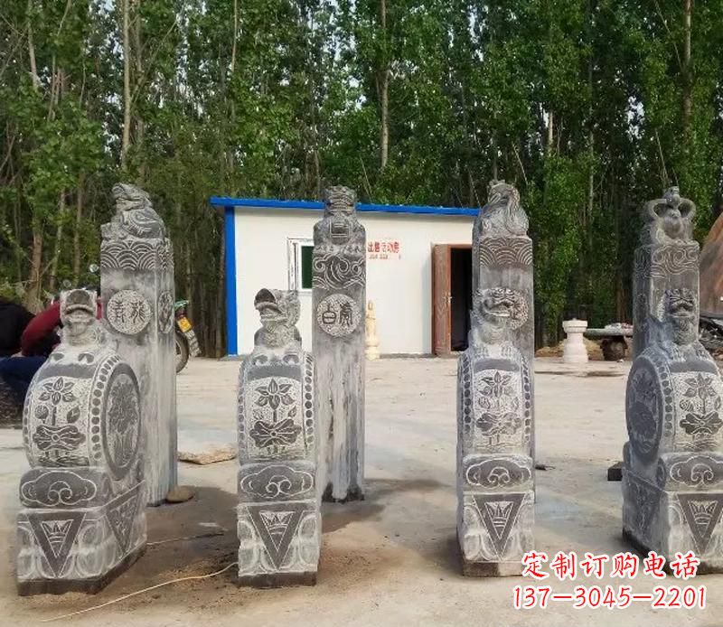 泰州青石抱鼓石门墩雕塑