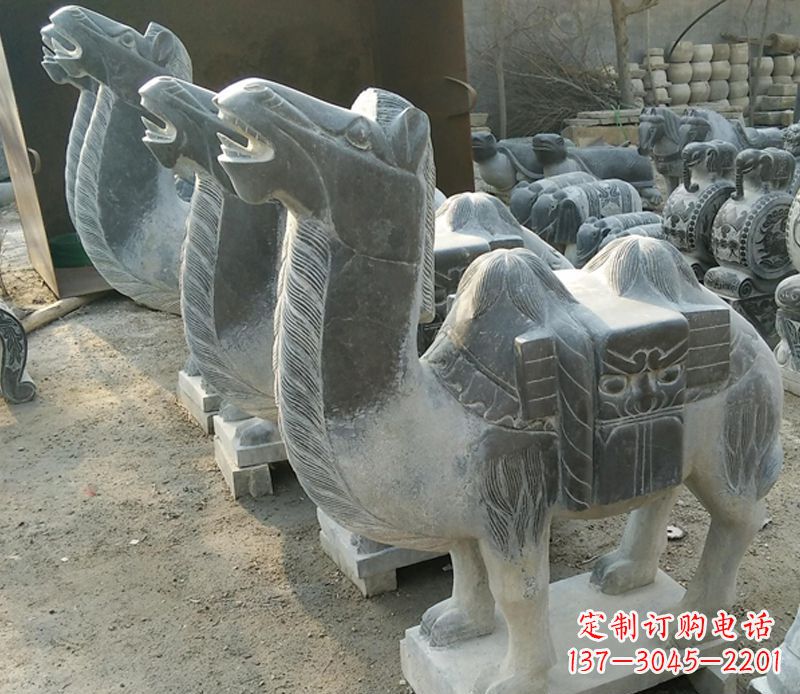 泰州青石动物骆驼石雕