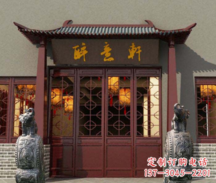 泰州门口镇宅装饰,招财进宝——青石大象雕塑