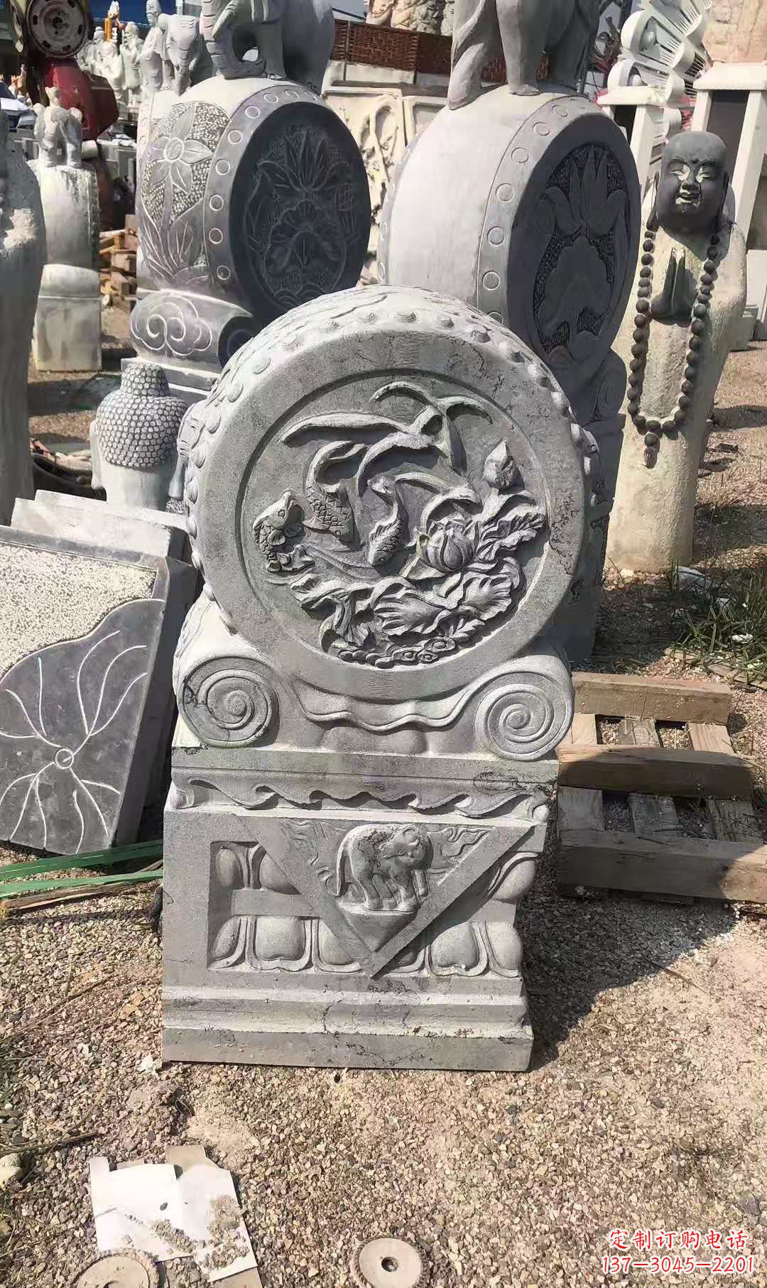 泰州别具一格的门墩青石仿古雕塑