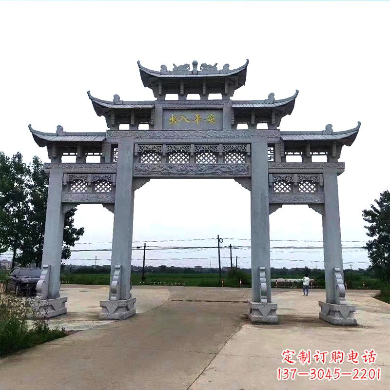 泰州青石仿古农村牌坊雕塑