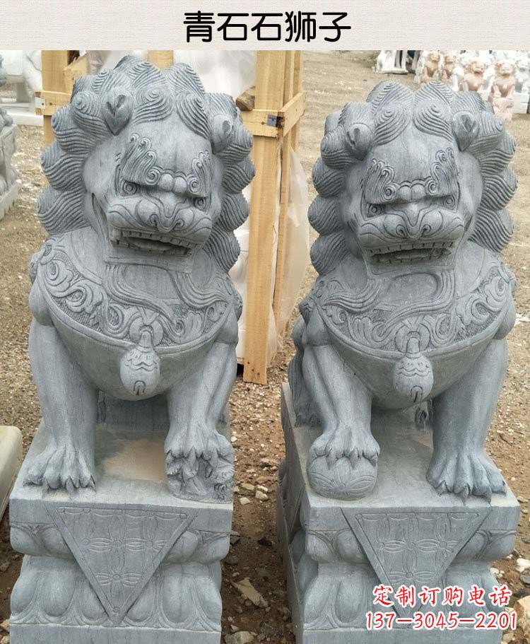 泰州青石雕刻的传统工艺美狮