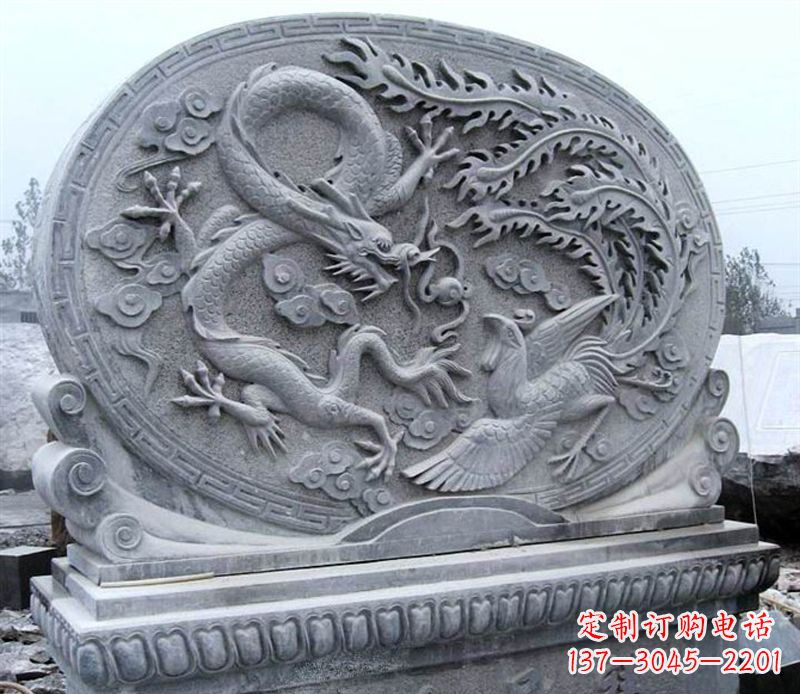 泰州青石古典美——龙凤呈祥雕塑