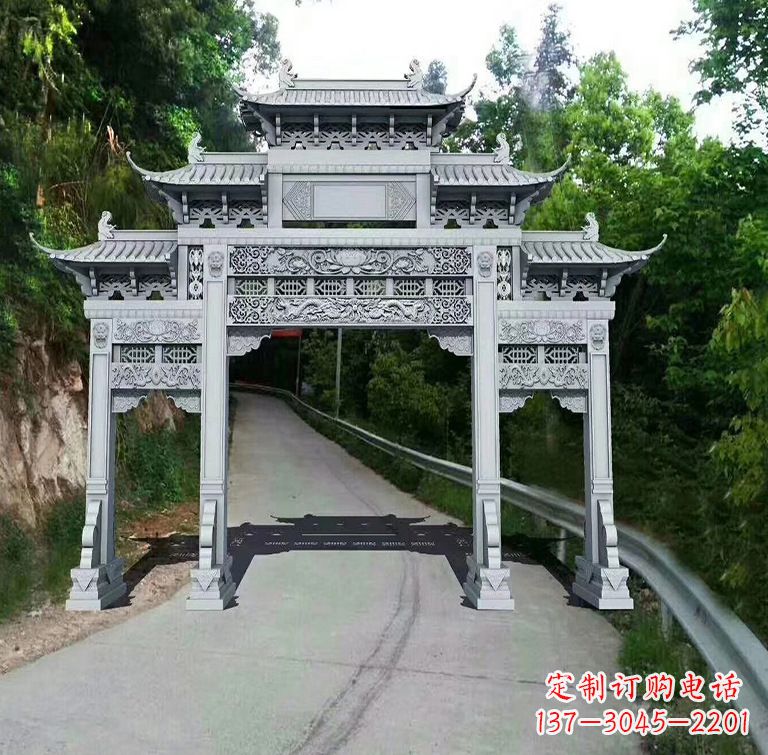 泰州青石牌坊雕塑,演绎精致经典