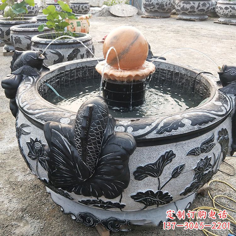 泰州青石喷水鱼缸