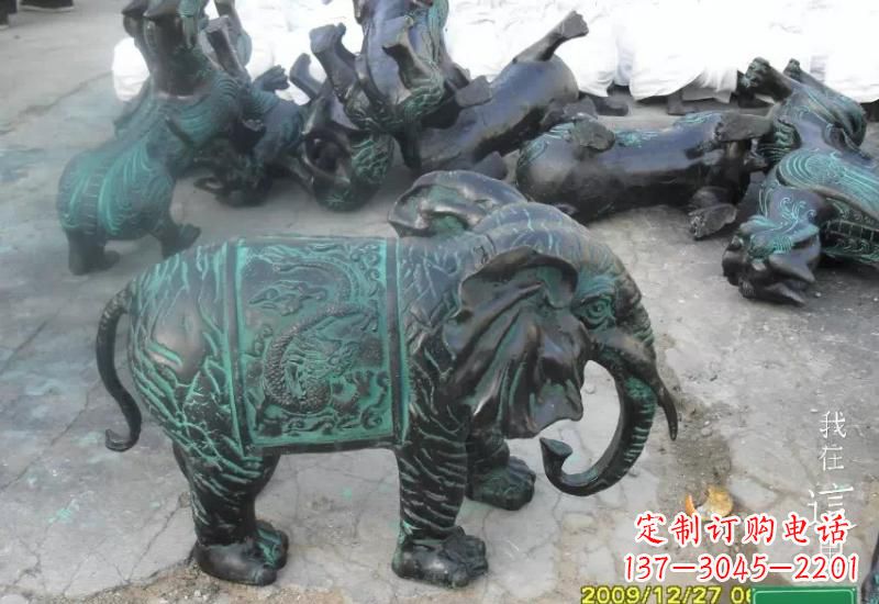 泰州精美青铜大象雕塑,极致线条优雅