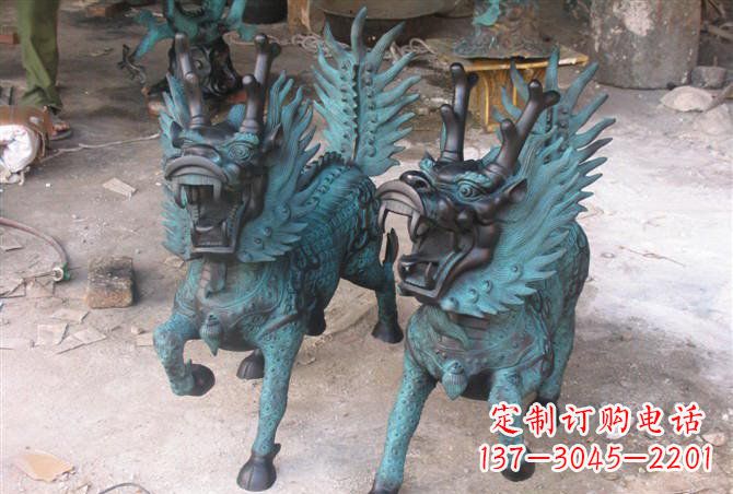 泰州追求完美的青铜麒麟雕塑