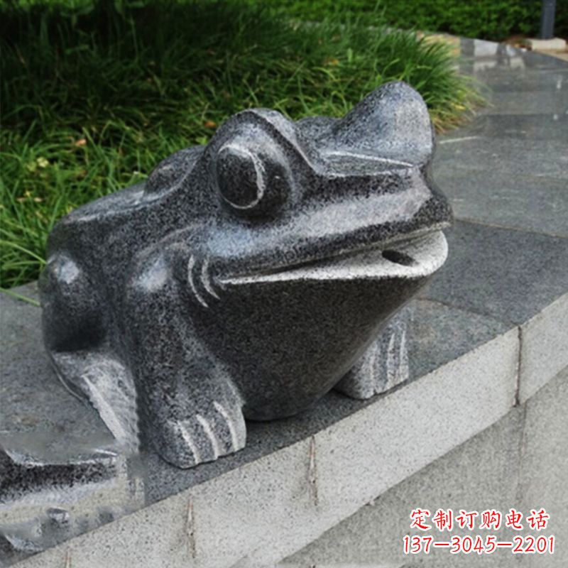 泰州青蛙石雕喷水雕塑