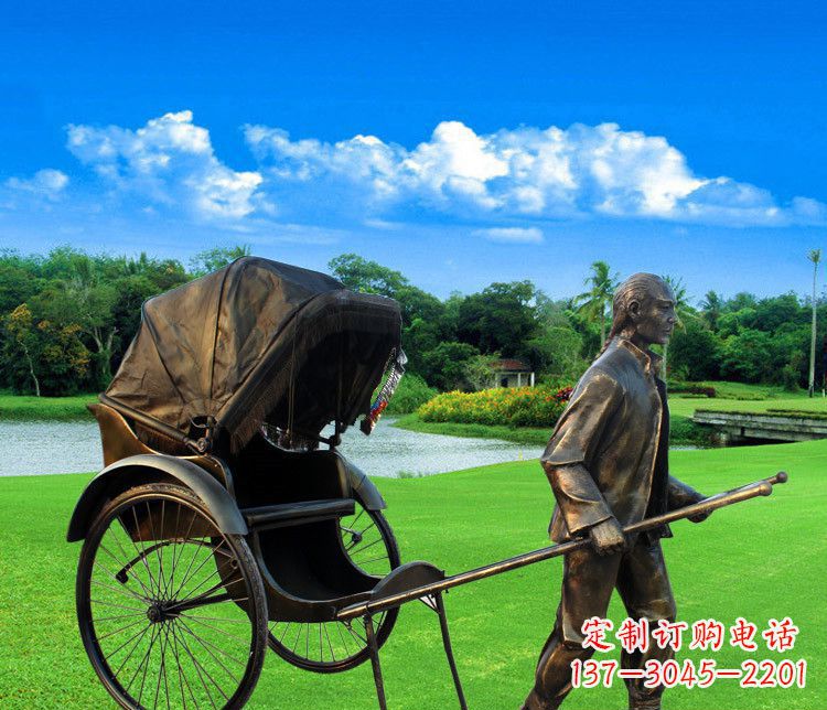 泰州清朝黄包车夫铜雕
