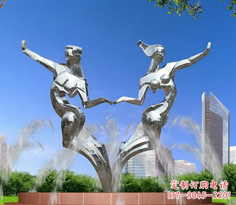 泰州爱情镌刻,不锈钢抽象情侣雕塑
