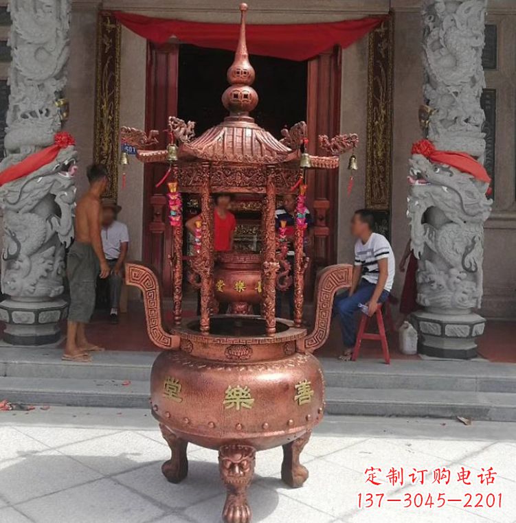 泰州精致全铜小香炉雕塑