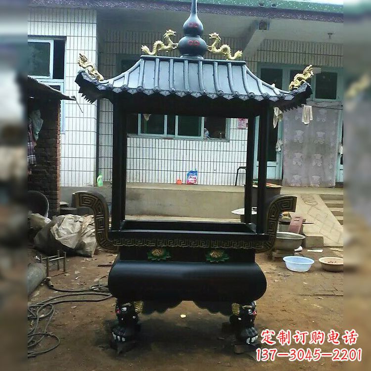 泰州中领雕塑精美全铜香炉古典雕塑