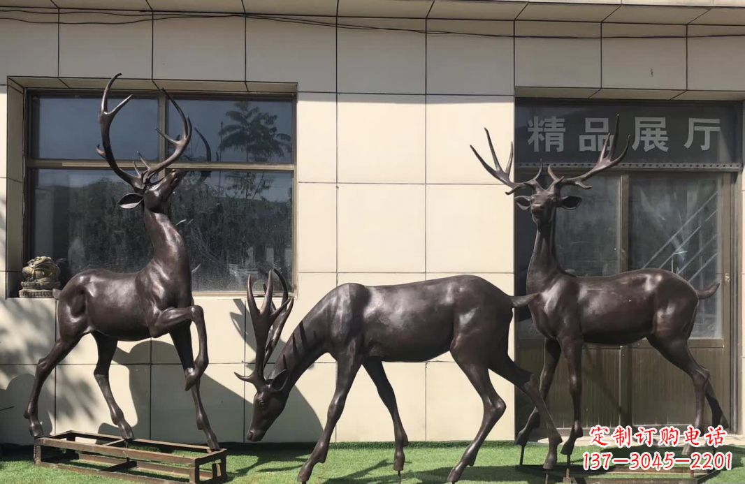 泰州群鹿铜雕塑,艺术精雕细琢