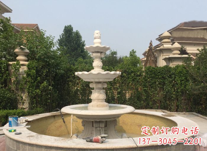 泰州三层喷泉公园石雕--唤醒公园原始的气息