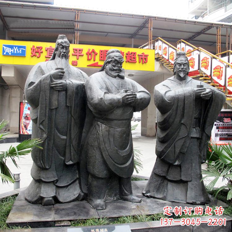 泰州铭记经典:三国英雄关羽雕塑