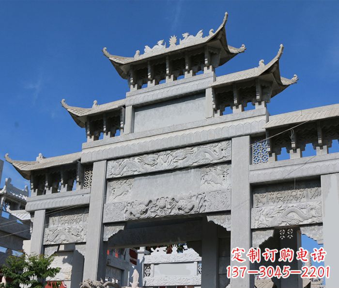 泰州定制牌坊石雕,纪念无价的美好记忆