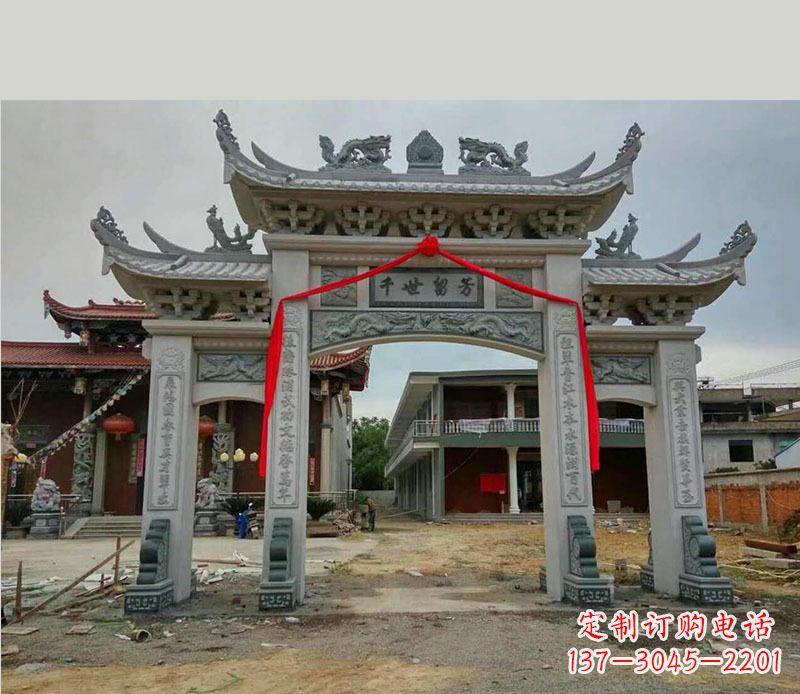 泰州以传统工艺为源的独特牌坊石雕