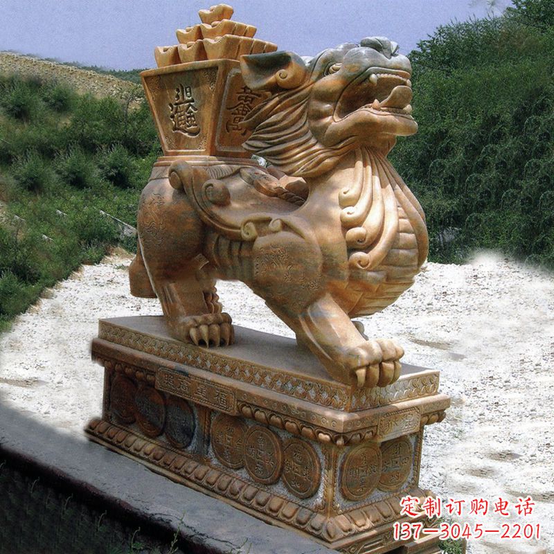 泰州商场企业看门神兽“日进斗金”招财貔貅石雕