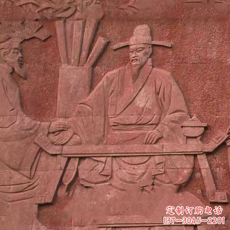 泰州沈括砂岩浮雕,重现学校历史名人壁画