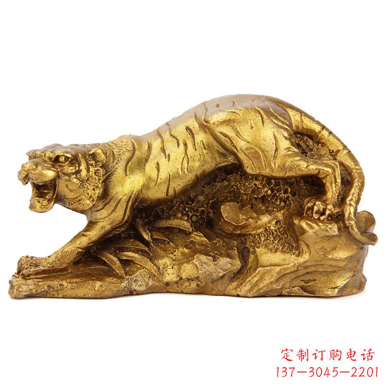 泰州中领雕塑生肖铜虎鎏金摆件,是一款以生肖虎…