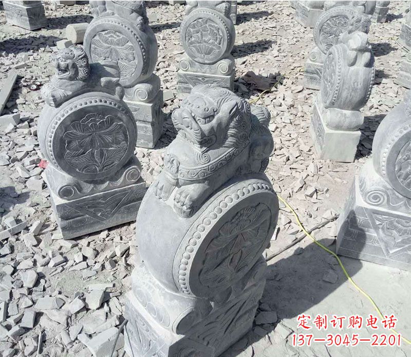泰州狮子抱鼓石招财门墩石雕,尊贵大气典雅