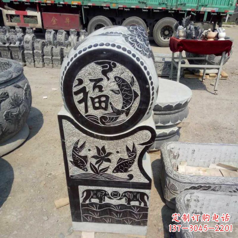 泰州狮子门墩石雕