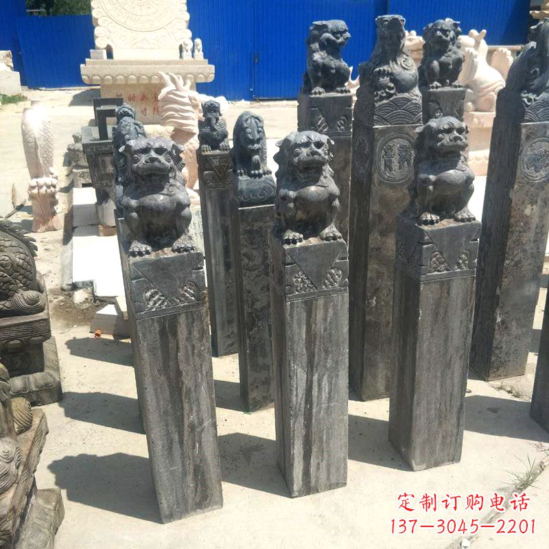泰州狮子拴马桩雕塑,展现国之雄风