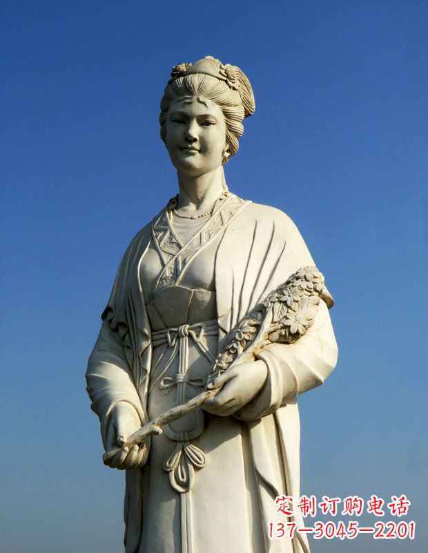 泰州十二花神之八月桂花徐禹汉白玉古代美女雕像