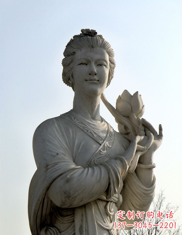 泰州汉白玉荷花雕塑，精致美丽无双！