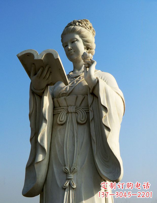 泰州十二花神之十一月山茶花王昭君汉白玉美女雕塑