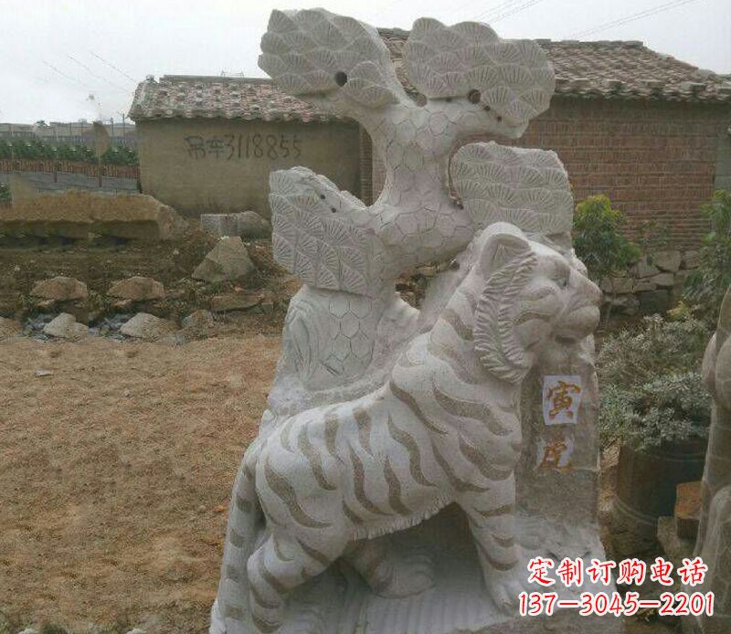 泰州十二生肖动物老虎石雕