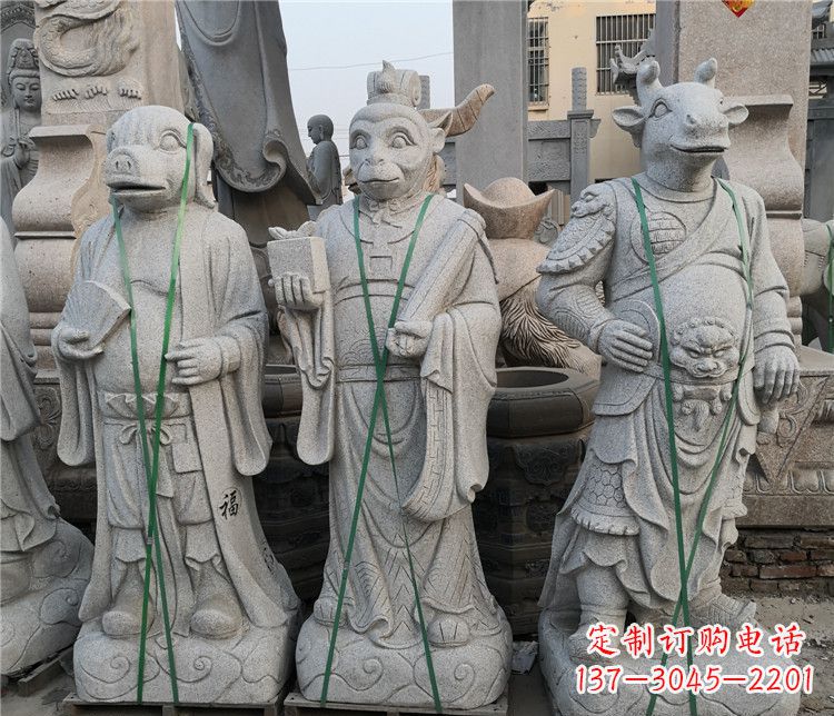泰州十二生肖动物石雕,悦目明快!