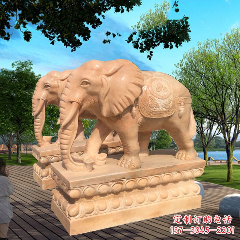 泰州多色大象塑像,艺术雕刻体现彩色生活