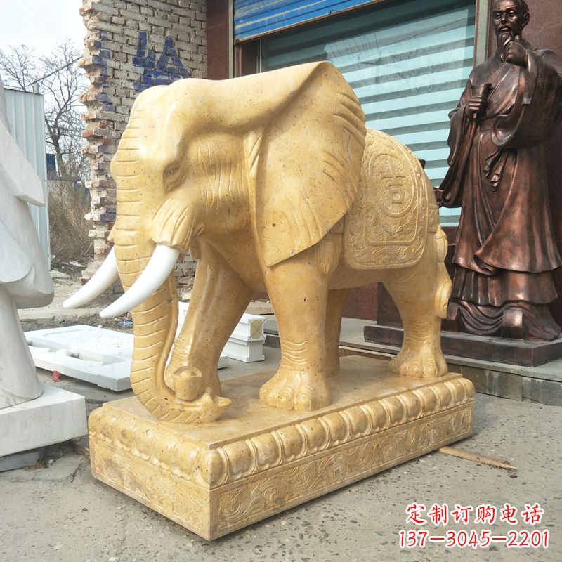 泰州精美大象雕塑,为你定制宅神兽