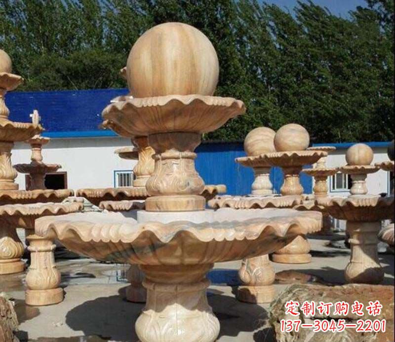 泰州中领雕塑:英伦风格的玉石风水球雕塑