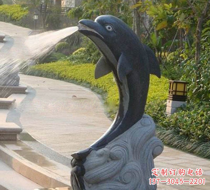 泰州石雕公园喷水海豚