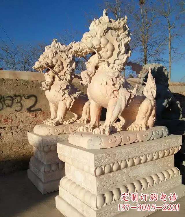 泰州完美的石雕-麒麟雕塑